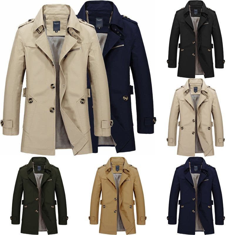 Jaqueta De Inverno Masculina De Algodão Slim Estilo Sobretudo Casual