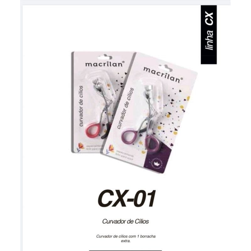 Curvador de Cílios Curvex Macrilan - Design Ergonômico, Prolonga Formato, Cores Sortidas cx-01