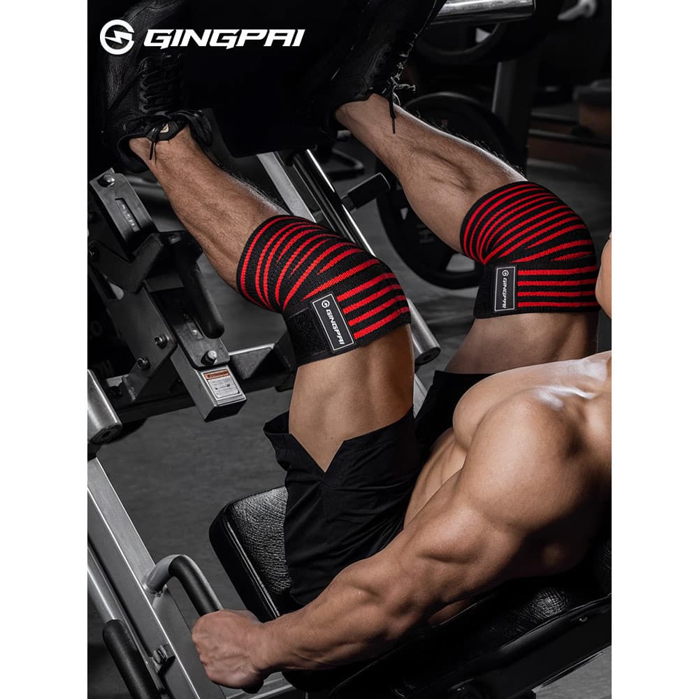 Agachamento levantamento de peso Fitness joelheiras musculação bandagem elástica enrolamento joelho gravata equipamento