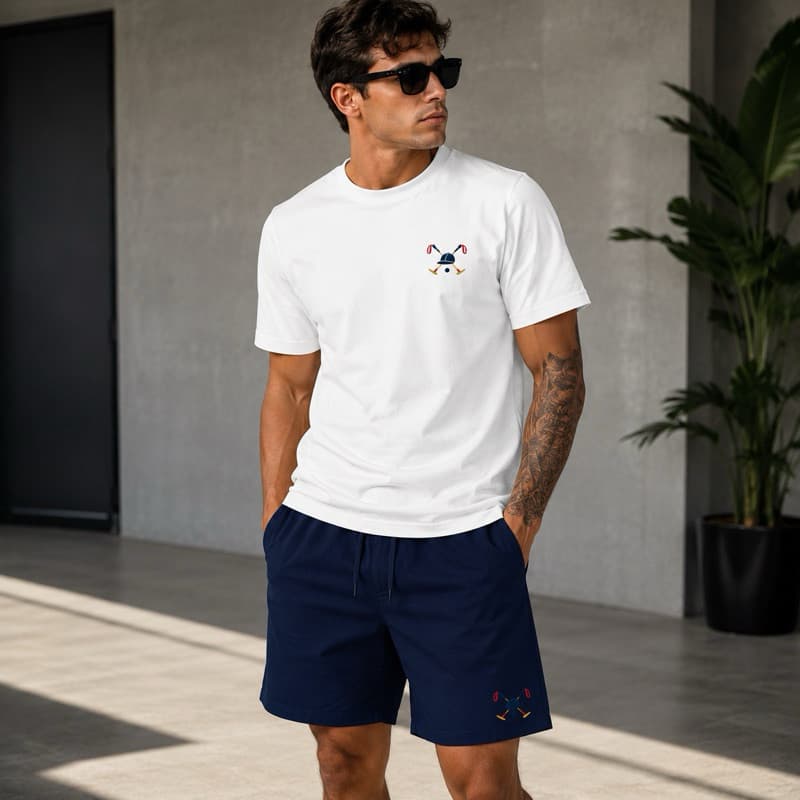 kit conjunto camiseta + short bermuda Masculina Tectel Mauricinho Uso em Piscina Praia polo Todas as Ocasiões polo