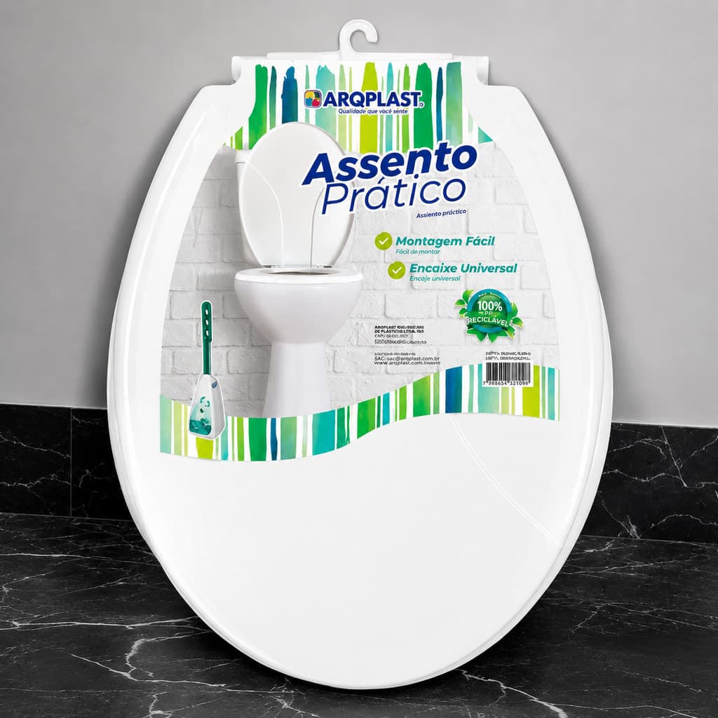 Assento Sanitario Tampa De Vaso Privada Banheiro Oval Branco