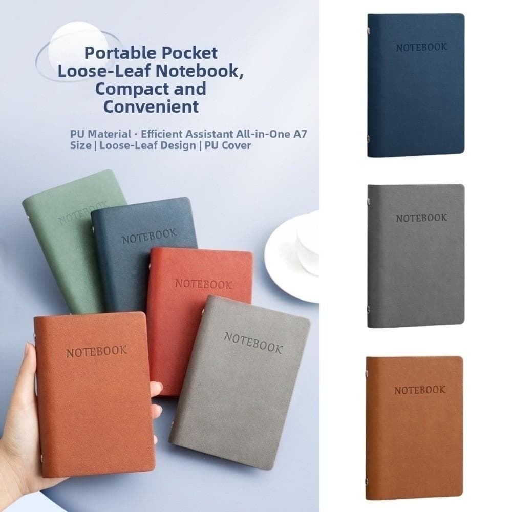 Planejador De Bolso , Blocos De Notas Capa De Couro PU A7 Mini Bloco , Livro De Registro Em Espiral A7 Notebook