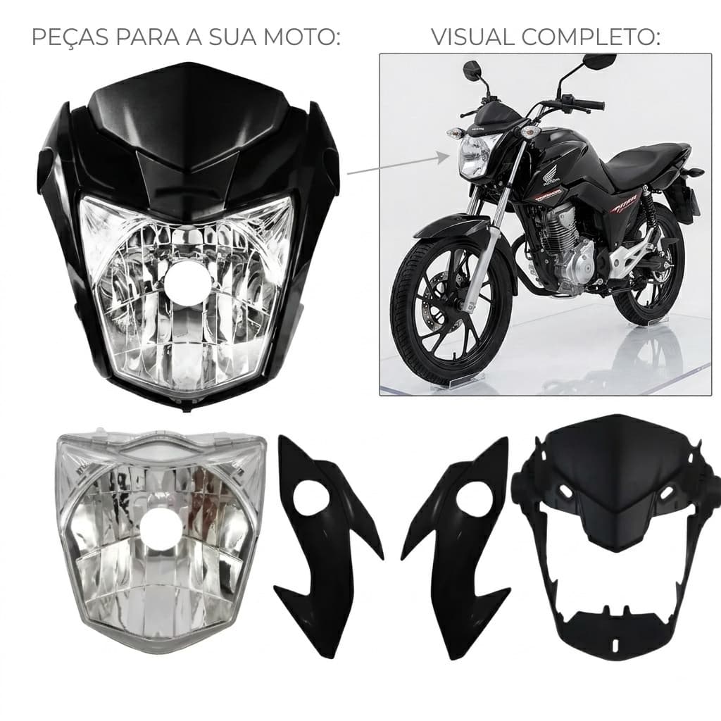 Frente Farol Completo Moto CG Titan 160 2016 A 2021