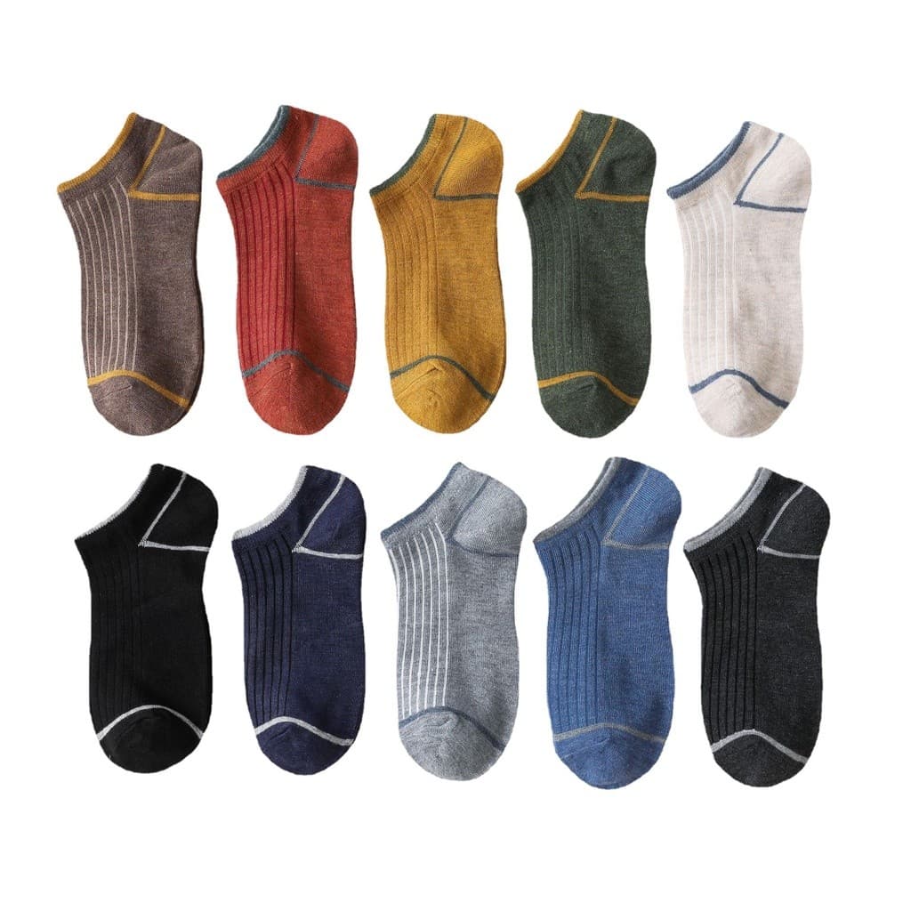 Datang meias D486 barco meias masculinas de algodão tubo curto meias masculinas listras japonesas respirável absorvente