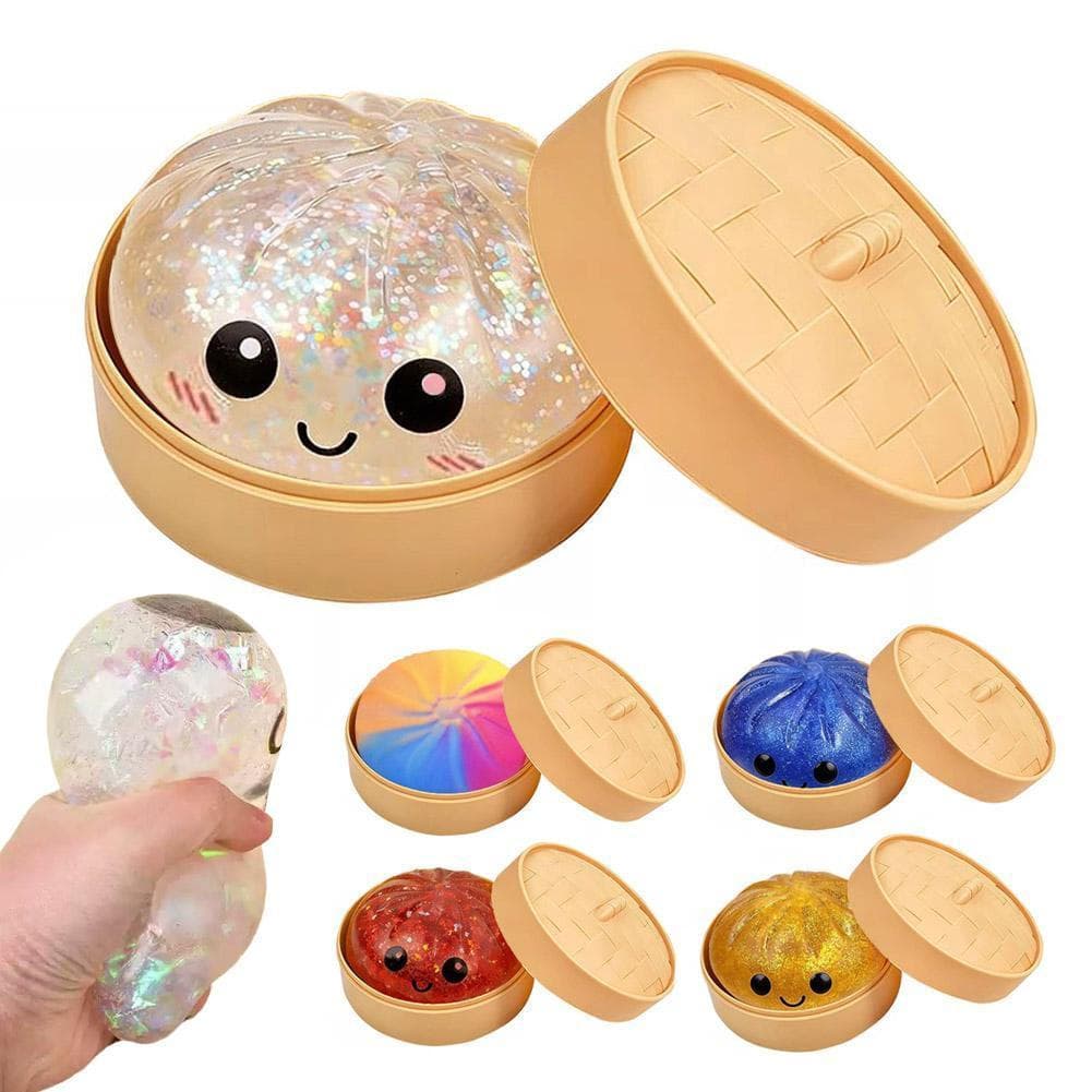 Glitter Bolinho Brinquedo Mole Macio Squeeze Massa Bun Descompressão Brinquedos Para Crianças Adultos Ansiedade Alívio E