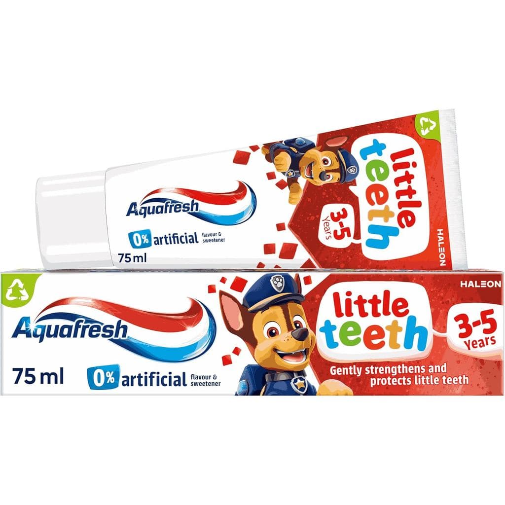 Aquafresh Paw Patrol Little Teeth 3-5 anos, Pasta de dentes infantil, Fortalece e Protege Suavemente os Pequenos Dentes,