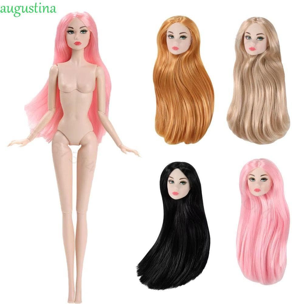 AUGUSTINA 1/6 Cabeça De Boneca , Cabelo Encaracolado De Supermodelo Europeu , Pele Escura Vestir 30cm