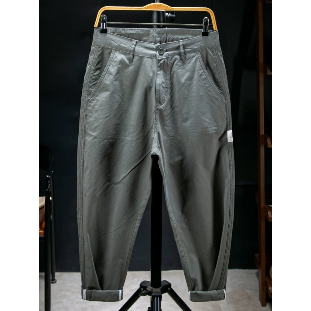 2024 novo estilo respirável Street Wear estilo fino lavado calças casuais masculino puro algodão solto pequeno macacão r