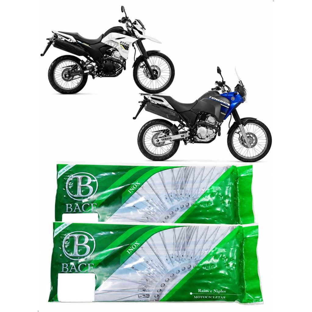 Raio Inox Bace Moto 3,5mm Xtz 250 Lander Tenere Diant Tras Prateado