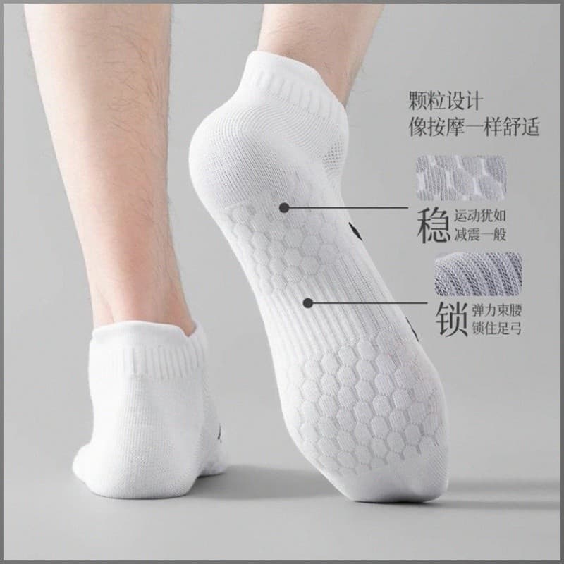 [Respirável e Confortável] 【Breathable & Non-Slip】Summer Thin Men's Boat Socks Sweat Absorption Breathable Pull-Ear Non-