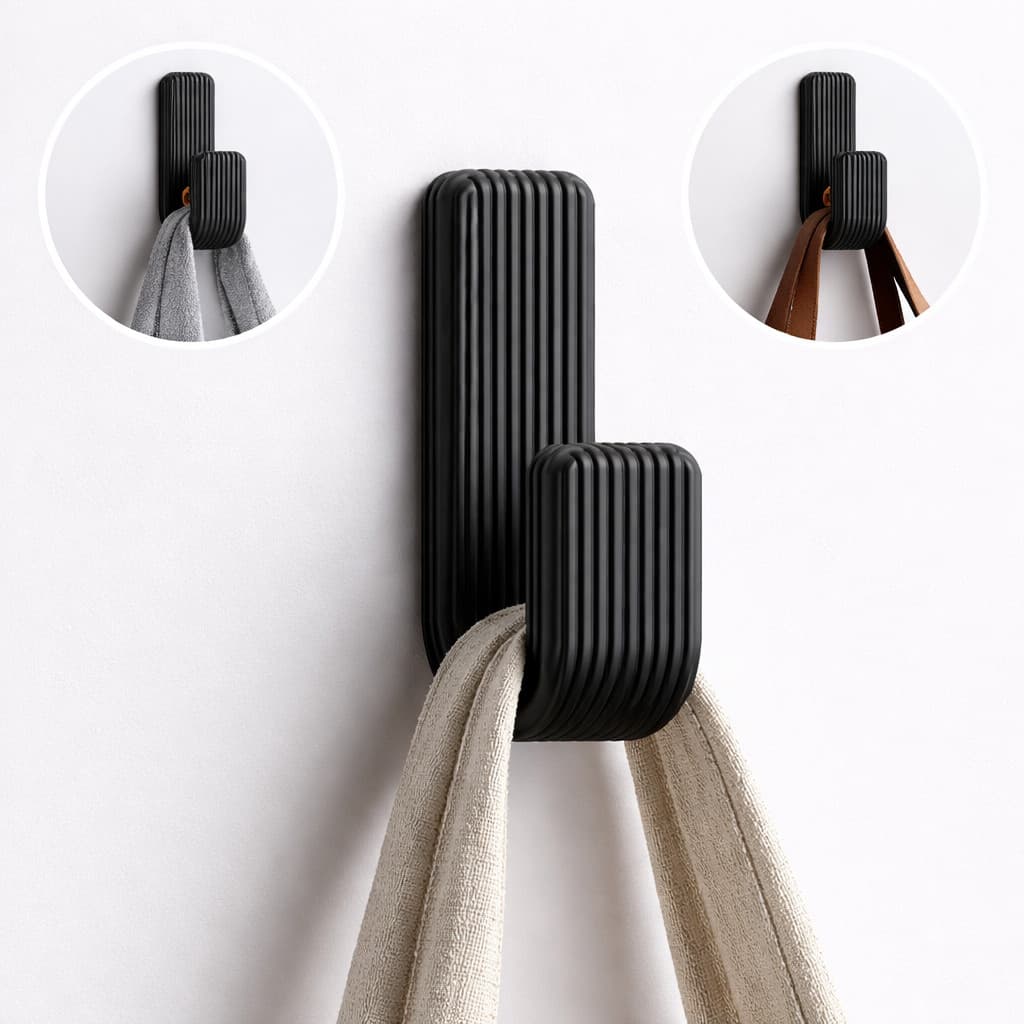 Gancho Suporte Resistente Com Fita Dupla Face Para Toalhas Roupas Acessórios Variado Premium