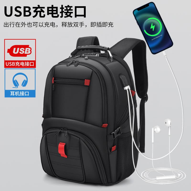 Nova venda quente simples mochila impermeável usb de grande capacidade