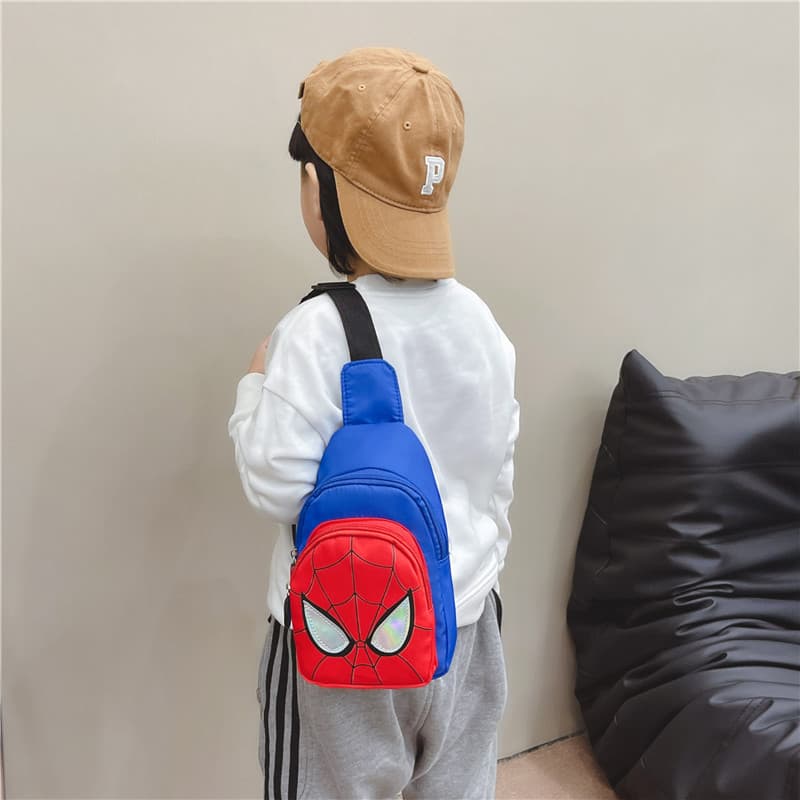Bolsa transversal casual infantil, bolsa de peito moderna e fofa com desenhos animados para meninos, bolsa de ombro para