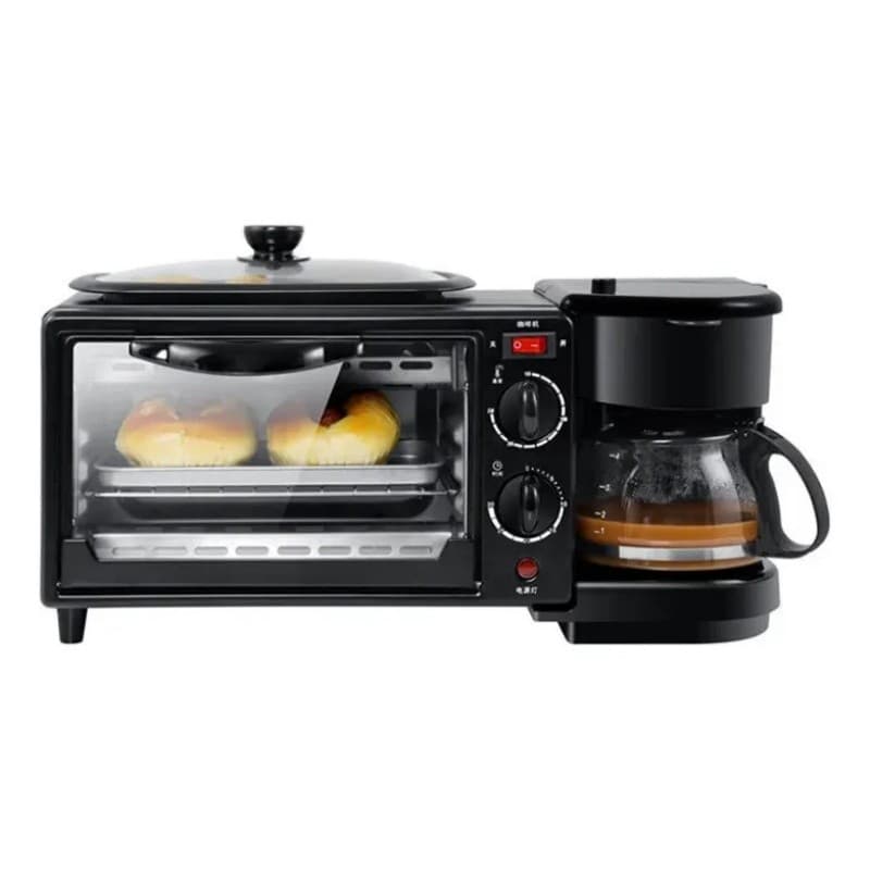 Mini Forno Elétrico 3 Em 1 Com Cafeteira E Chapa Grill Caf