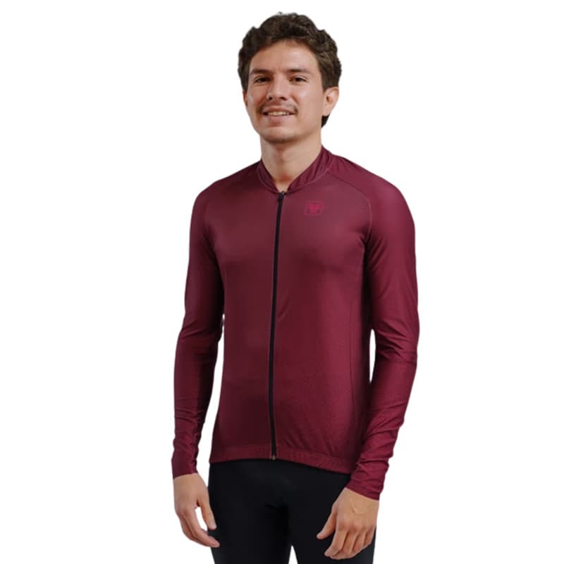 Camisa Ciclismo Masculina Free Force Basic Tinto Bordo Longa
