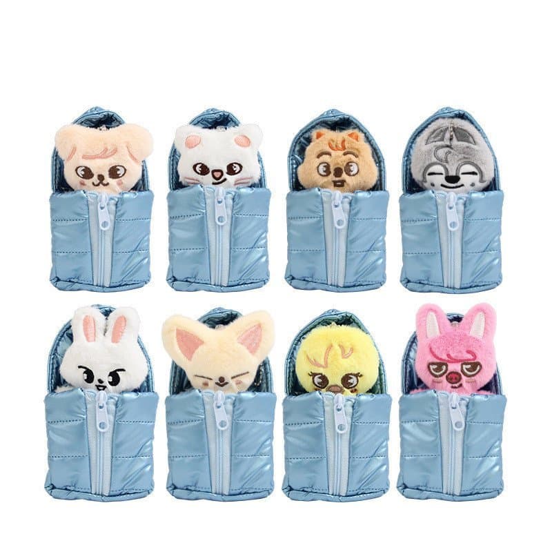 Kpop Skzoo Stray Crianças Saco de Dormir Pingente Saco Chaveiro Stray Crianças Boneca de Pelúcia