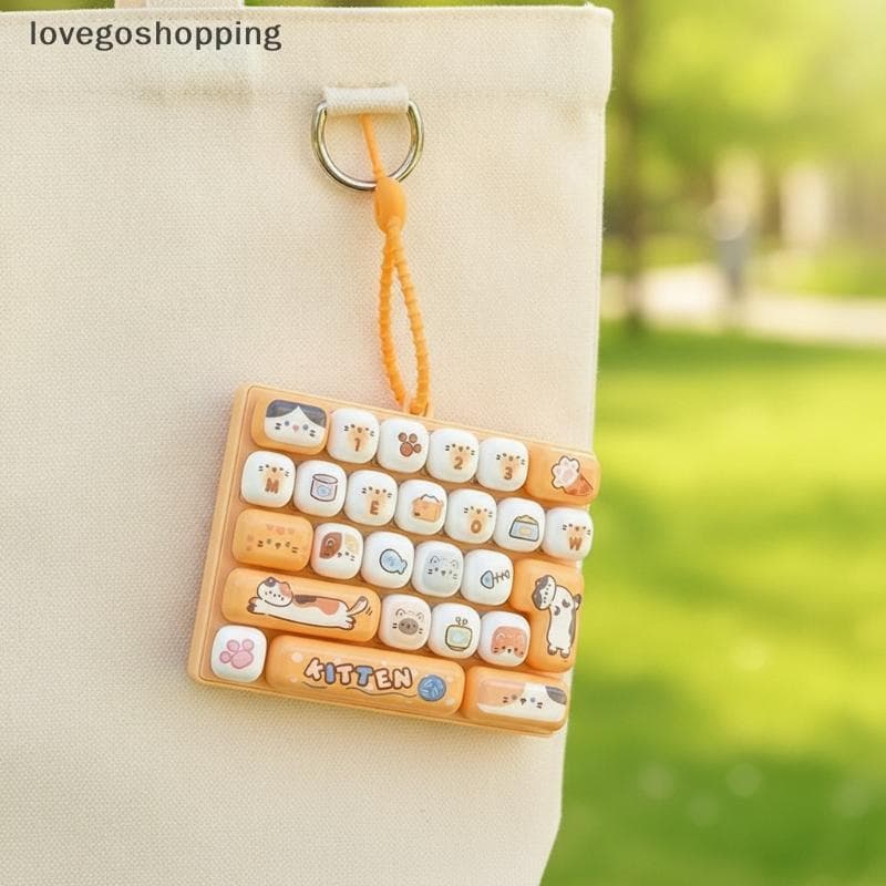 [lovego] Mini Teclado Fidget Toy Cute Cartoon Animal Prints Com Cordão Brinquedo Poeta Leve Para Viagens Ao Ar Livre BR