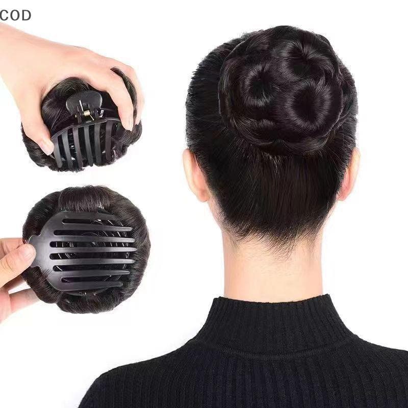 [gla] Coque De Cabelo Sintético Nove Flores Bud Peruca Saco Grampos Para Mulheres Rabo De Cavalo Garra Clipe Realista Fe