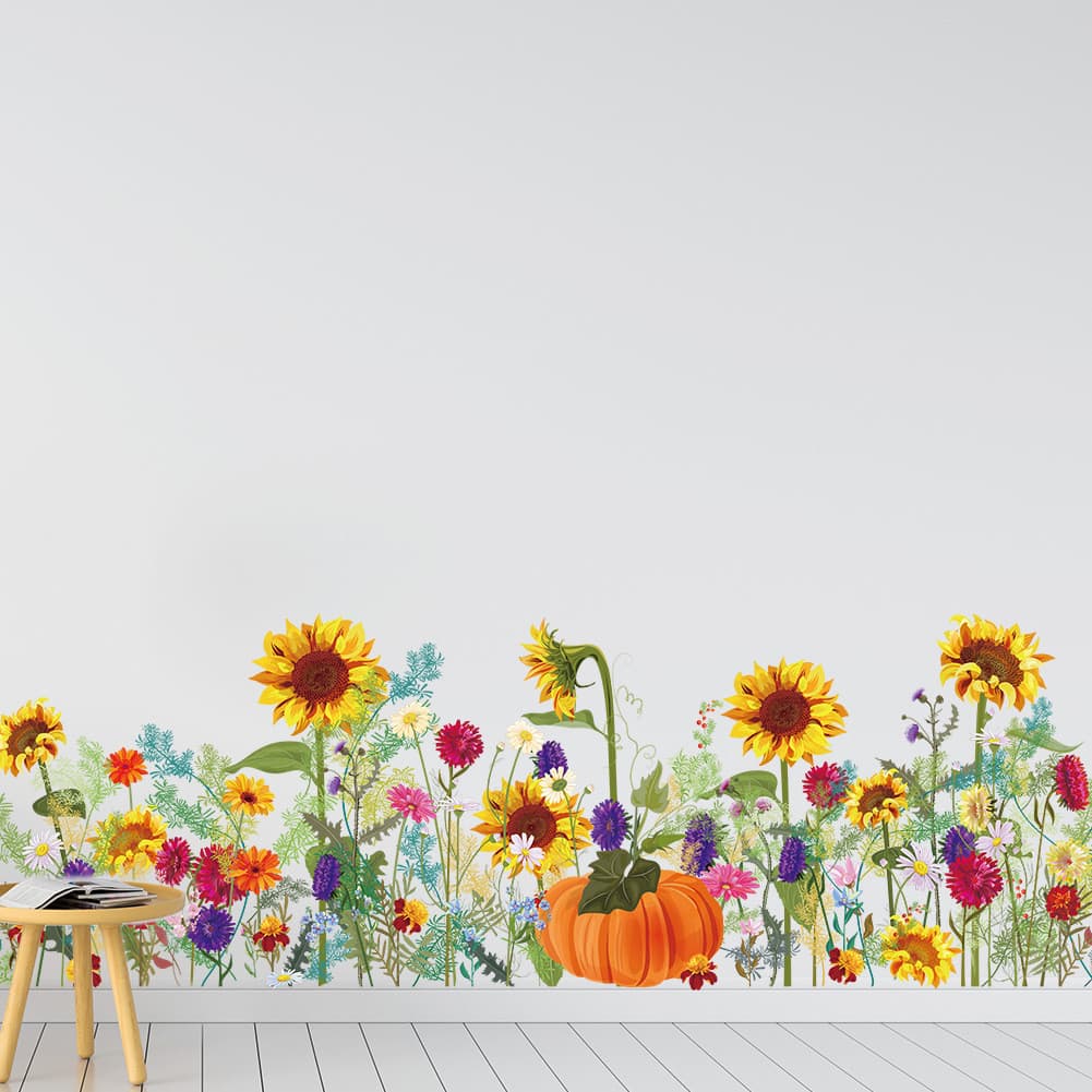 Papel de parede sala de estar papel de parede autoadesivo girassol flor decoração adesivos de parede removíveis