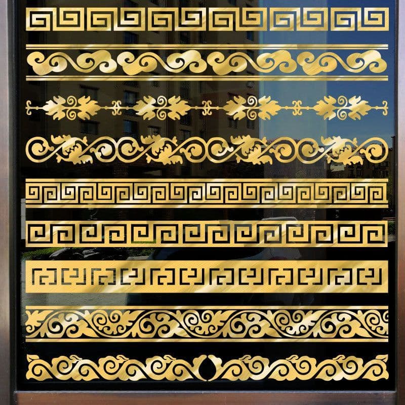 Adesivos de cintura para janela de loja, tira anticolisão, embelezamento de flores de canto, adesivos de porta de vidro,