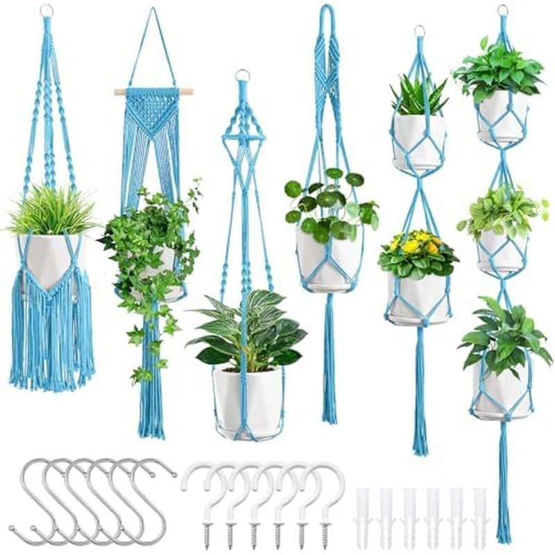 Cabides Para Plantas De Macramê SFENNGPET , Plantadores Suspensos De 6 Pacotes Interior | 6 Conjuntos De , De macromay F