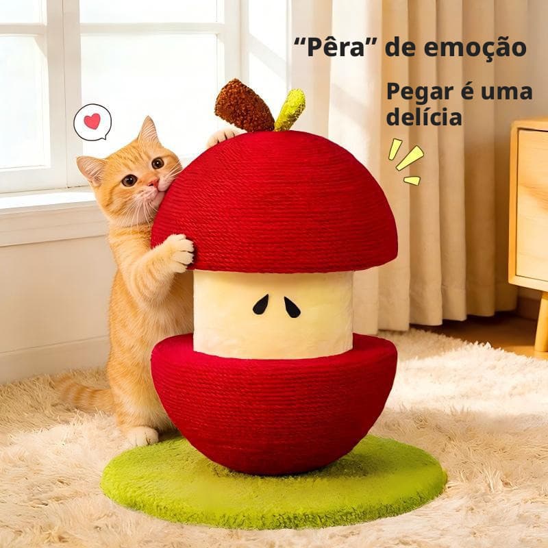 Arranhador para Gatos em Sisal Vermelho, Durável e Sem Desgaste, Poste Arranhador Vertical Extra Grande para Gatos