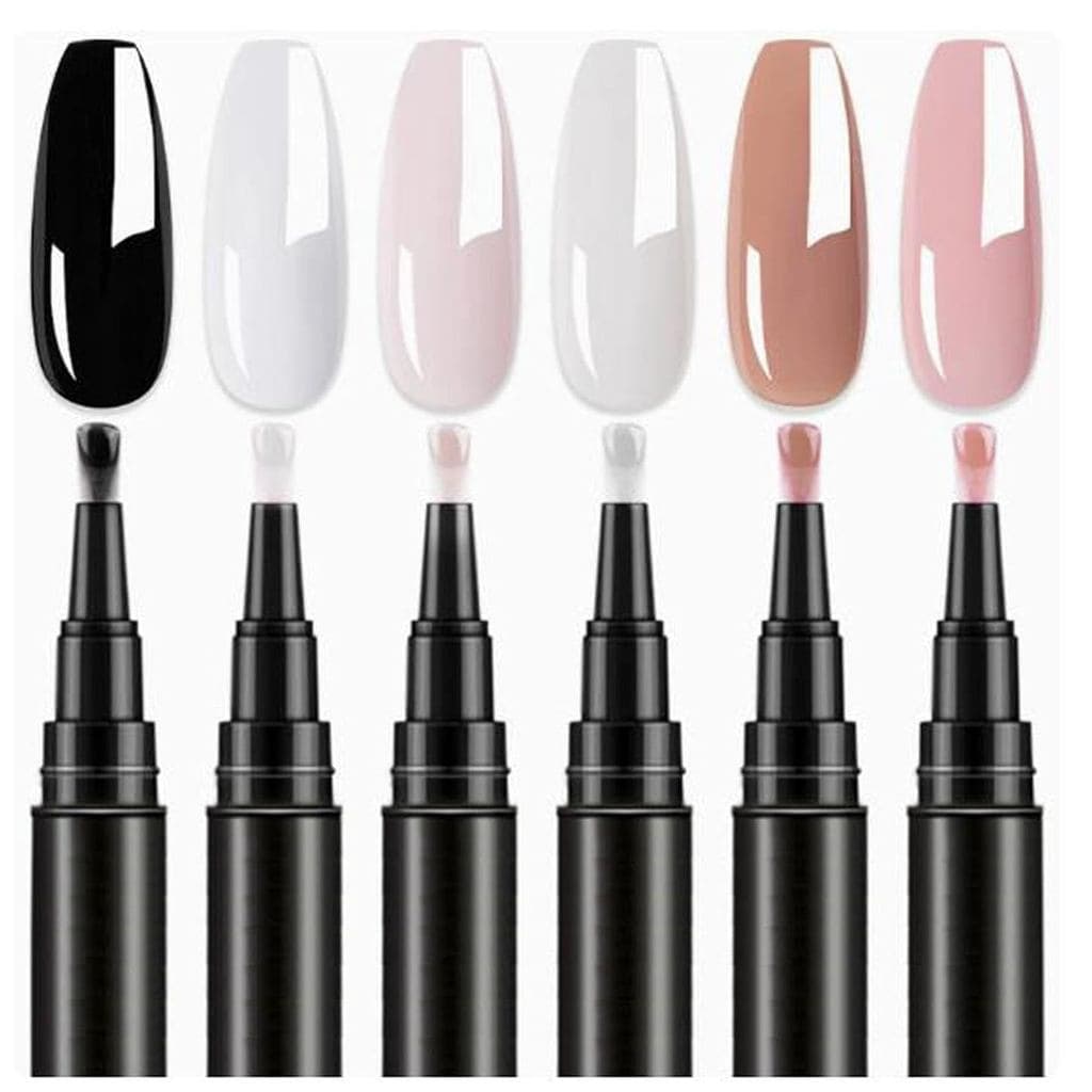 Caneta de esmalte, caneta de esmalte de 6 cores, secagem rápida, sem UV, acessórios profissionais para nail art, adequad
