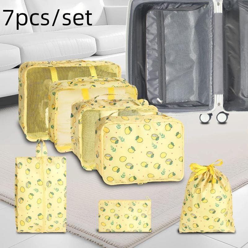 Decorador Moderno Simples Impresso Saco De Armazenamento Viagem Conjunto 7 Peças À Prova Dwaterproof Água Organizador Ro