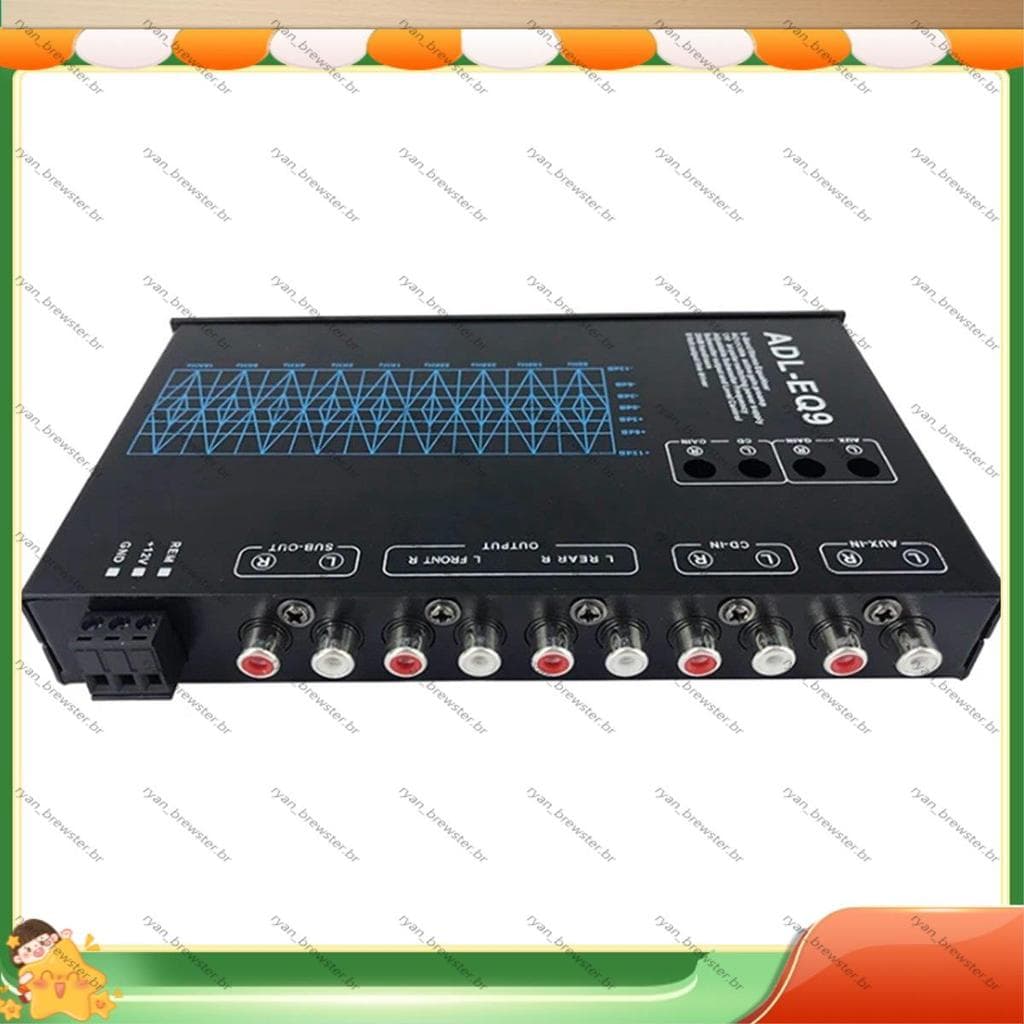 [Preferência R] Equalizador Gráfico De 9 Bandas Automático Quadrado-De Amplificador De Carro EQ9 + Filtro Ajustável
