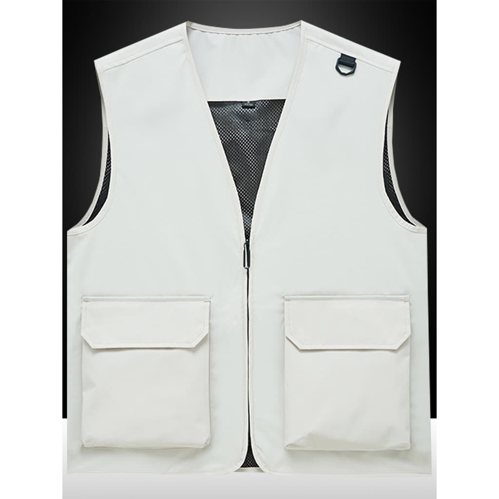 Outono Workwear colete masculino Casual Multi-saco com decote em v colete estilo fino solto tamanho grande colete de pes