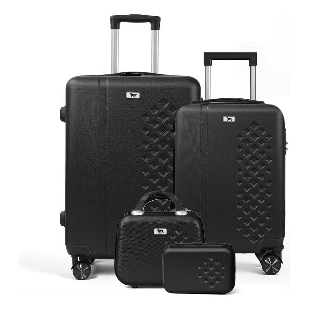 Kit Jogo de Malas Viagem 4 Peças Despacho 23kg Bordo 10kg + Frasqueira + Necessaire ABS Chapa Dupla Conjunto M1-M6