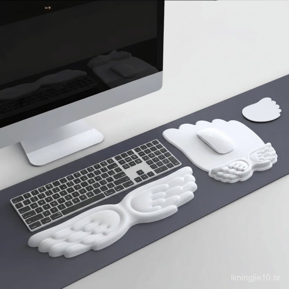 Almofada De Suporte De Pulso Para Mouse YISHENG , Ergonômica Criativa Com Design De Asa , Tapete Pulseira À Prova D'água