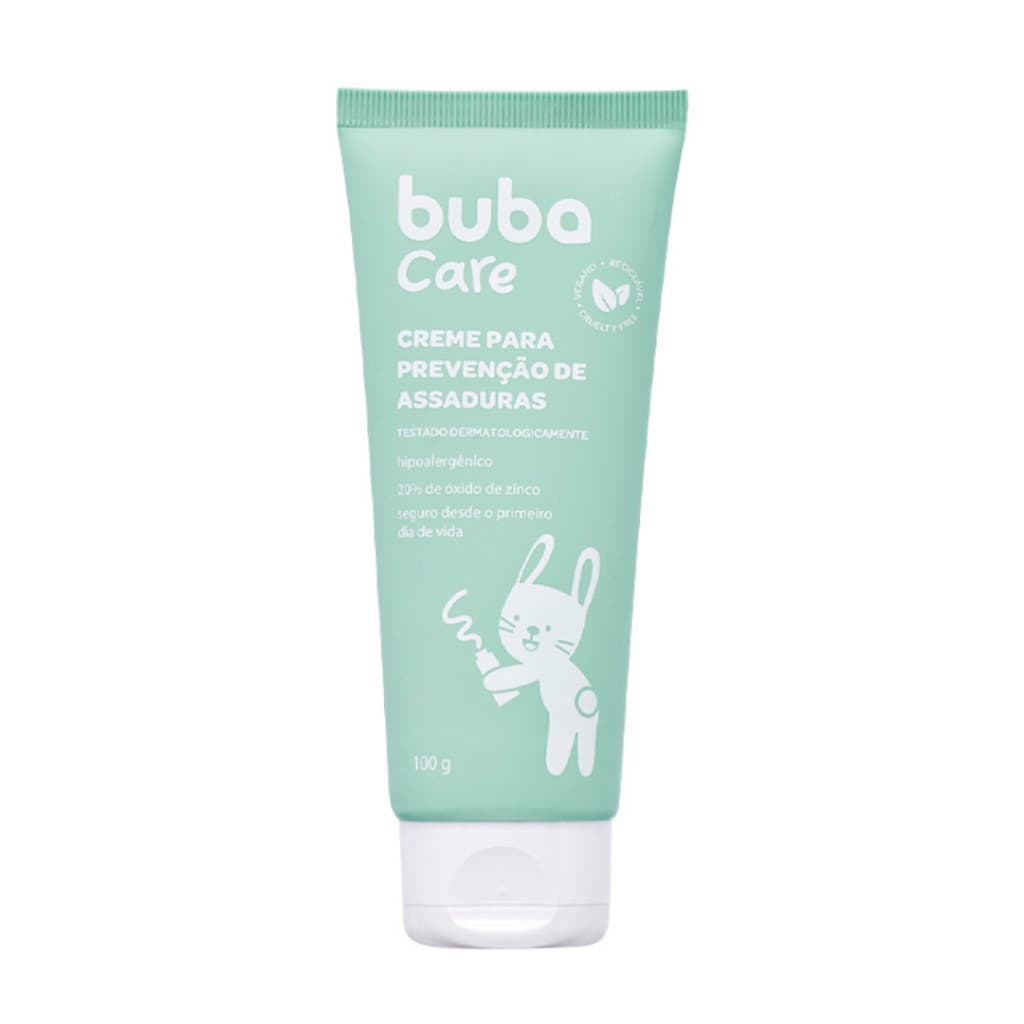 Creme Para Prevenção de Assaduras 100g Buba Care Pomada Hipoalergênica e Vegana c Óxido de Zinco