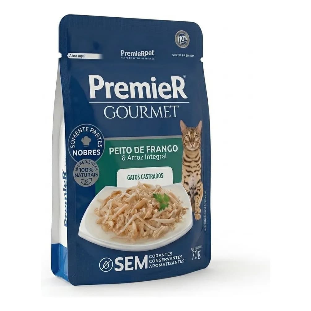 Sachê PremieR Gourmet para Gatos Adultos Castrados 70g