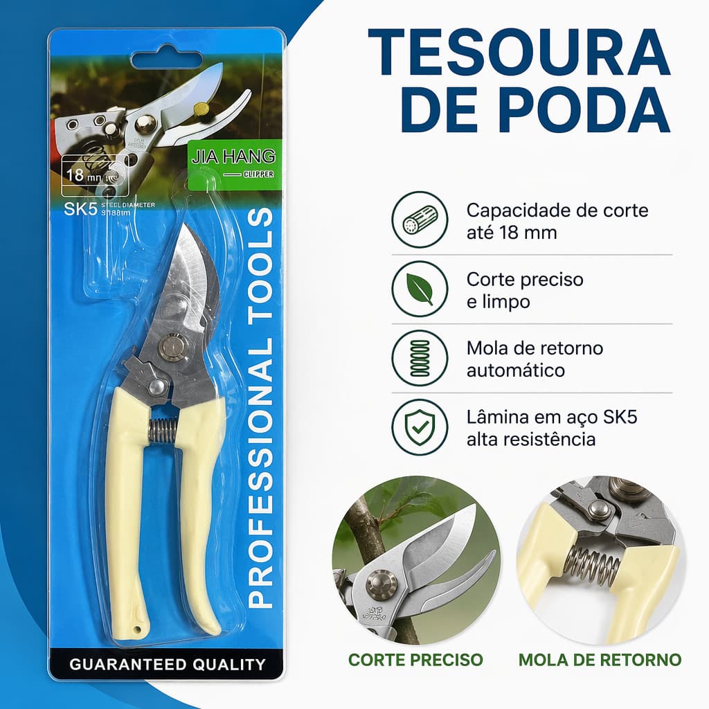 Tesoura de poda profissional para jardinagem - Tesoura de poda ultra-afiada