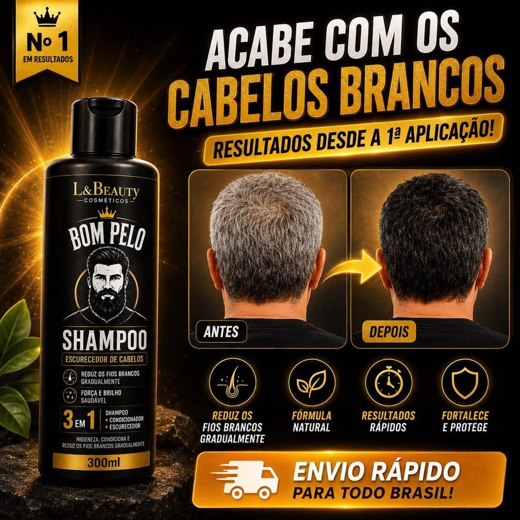 Shampoo Dom Pelo Escurecedor Cabelos Brancos E Grisalhos 250ml