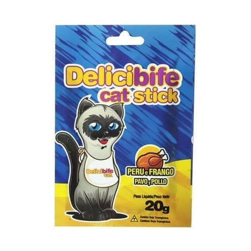 Petisco Delicibife Cat Stick para Gatos sabor Peru e Frango - 20g
