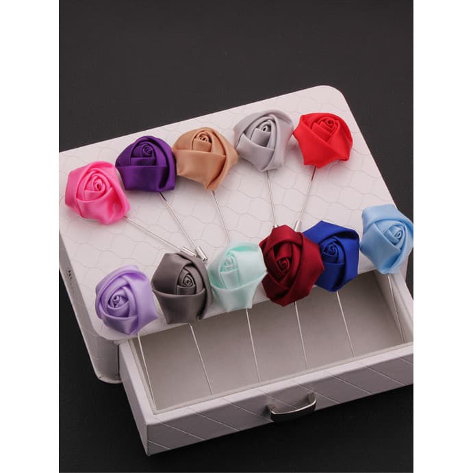 Cor sólida Corsage broche casamento noivo padrinhos anfitrião negócios Formal terno All-Match bolso jóias quadradas
