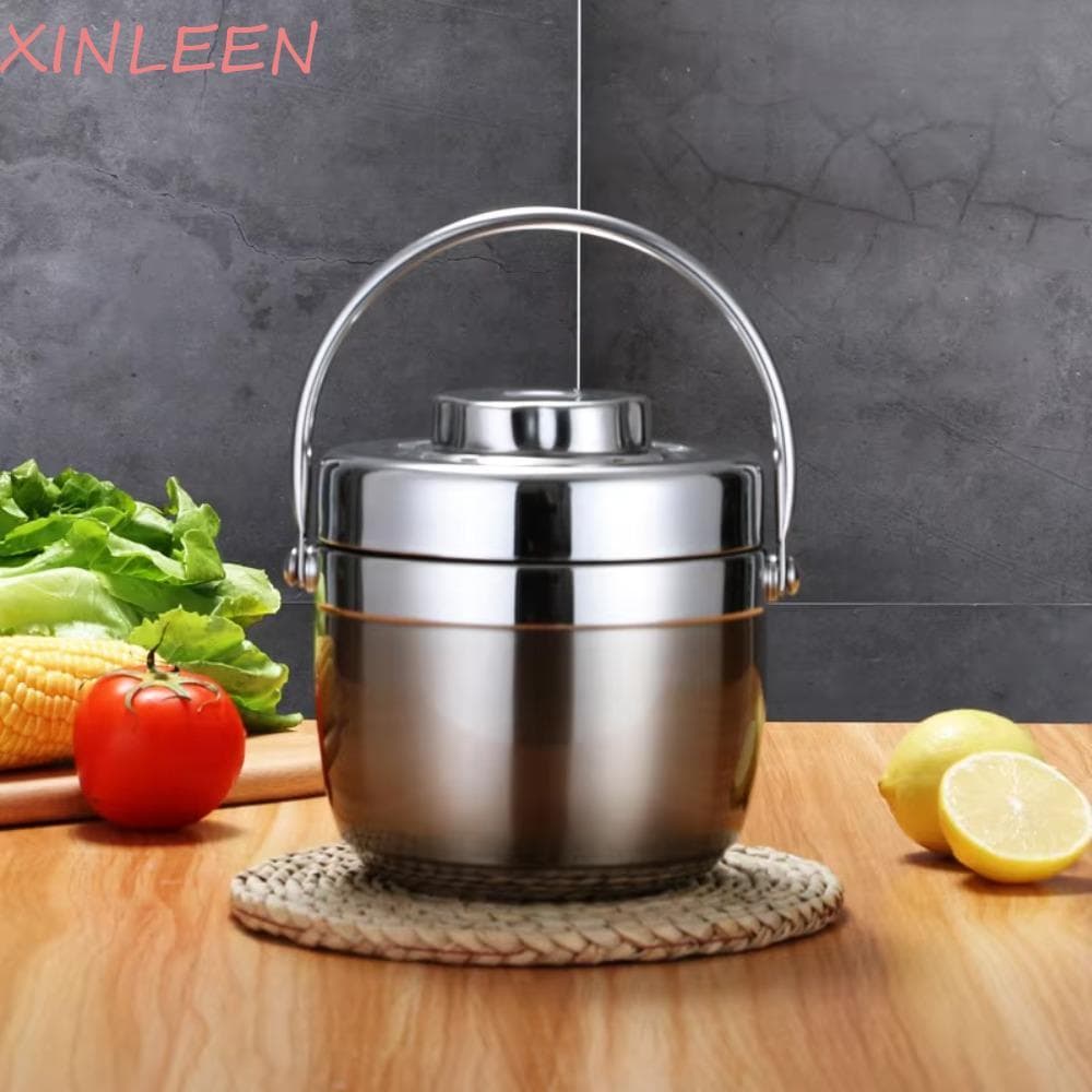 Recipiente Térmico Para Alimentos XINLEEN , Lancheira Isolada De Aço Inoxidável De 2 Camadas , Jarra De Sopa Térmica Com