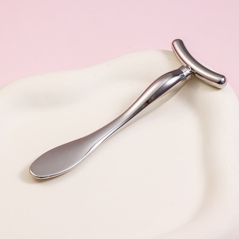 Estoque pronto pequena colher única ferramentas de beleza para cuidados com a pele Facial em forma de T ao redor dos olh