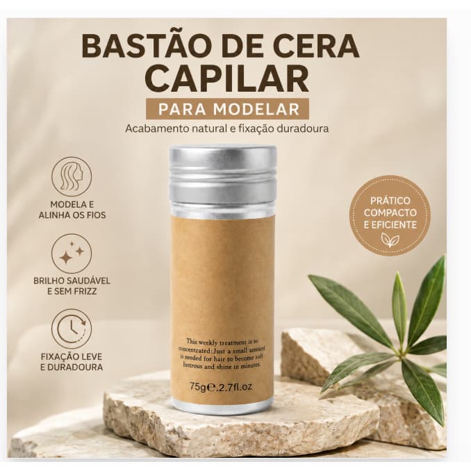 Bastão De Cera Capilar Para Modelar Hidratar , Controlar O Frizz , Organizar Pontas Duplas