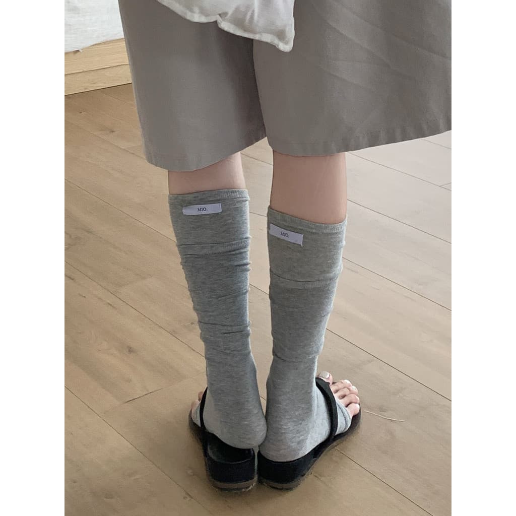 Cinza pé pilha meias femininas verão fino estilo balé puro algodão miu série pano etiqueta cor combinando meia palma bez