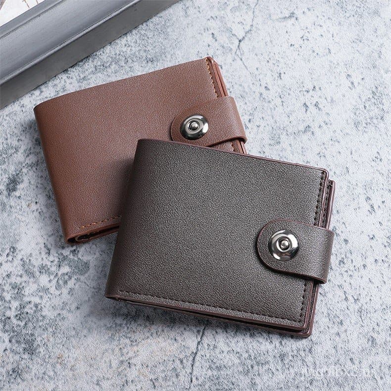 [Promoção] Carteira Masculina Curta e Elegante com Múltiplos Compartimentos para Cartões, Carteira Horizontal Casual Mas