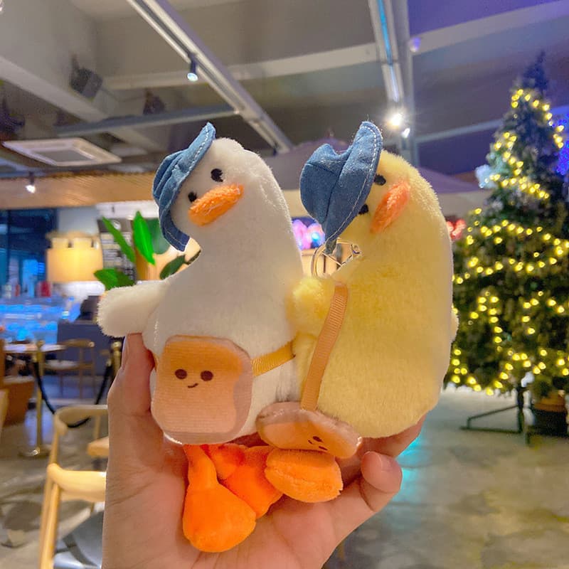 Chaveiro de Pelúcia Fofo em Forma de Tartaruga-Pato, Pingente para Bolsa, Brinquedo para Meninos e Meninas, Boneco Pendu