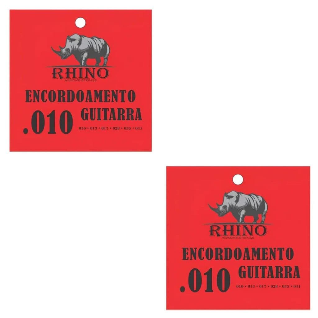 Kit  2 Encordoamento 010 Rhino Tocabilidade Guitarra
