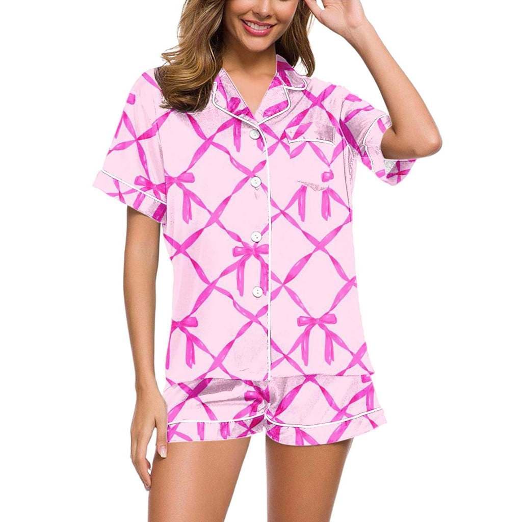 Cross-Border feminino novo estilo solto Shorts de manga curta pijamas feminino simples Casual Homewear comércio exterior