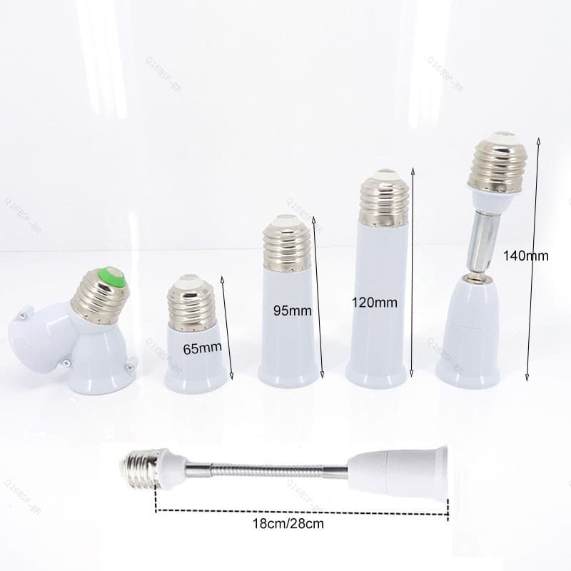 E27-E27 Adaptador 9cm 12cm 28cm E27 Para E27 Soquete LED Lâmpada Base Parafuso Extensão AC Suporte De Energia Conversor