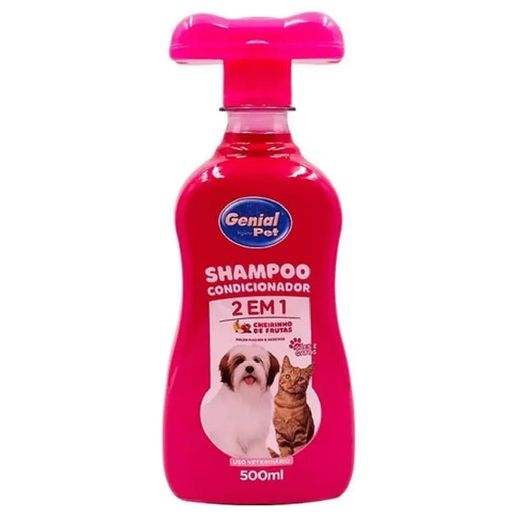 Shampoo Master Pet 2 em 1 500ml Frutas Cães é Gatos Hipoalergênico Limpeza Condicionador