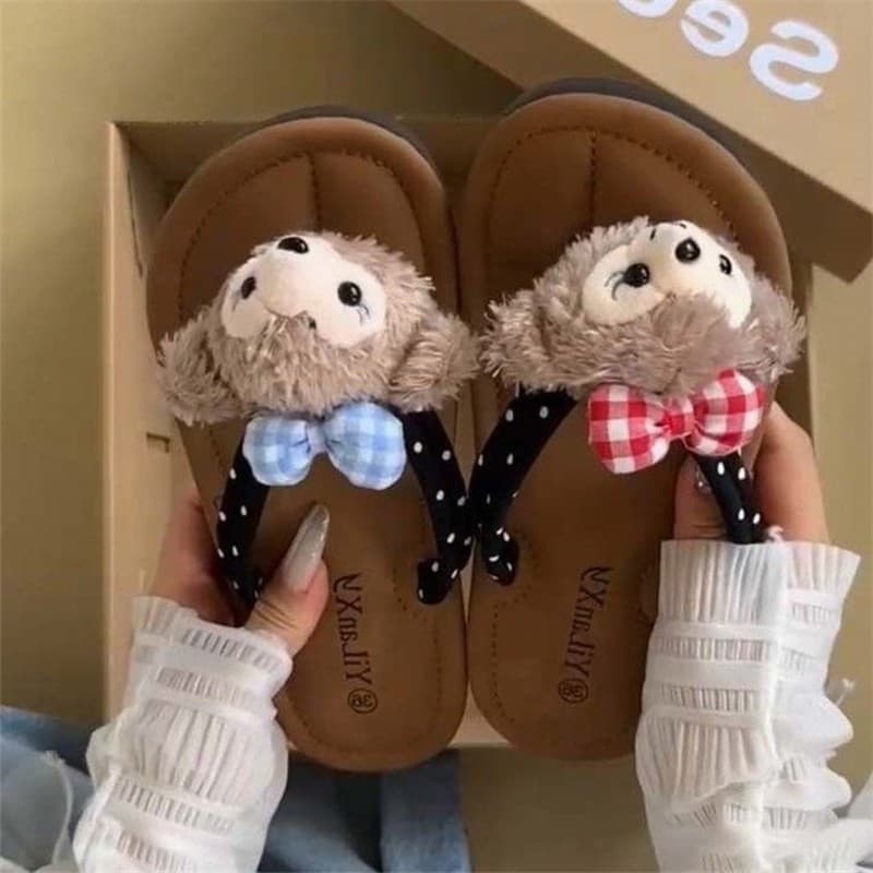 Influenciador 2026 sandálias femininas Flip-Flops bonito sola macia verão dos desenhos animados ano moda All-Match novo