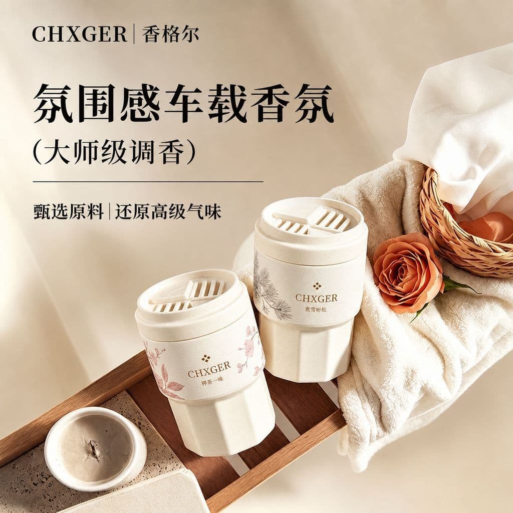 Zen Tea One Flavor Cup Tipo Carro Aromaterapia Fragrância de longa duração Enfeites de carro para presente de alta quali